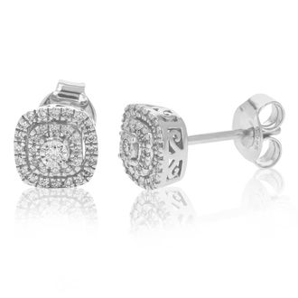 Vir Jewels 1/4 cttw Lab Grown Diamond Composite Earrings in Sterling Silver With Push Backs For Women