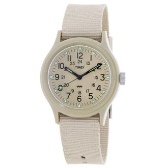 Timex Military MK1 Quartz Beige Dial Watch TW2Y19800