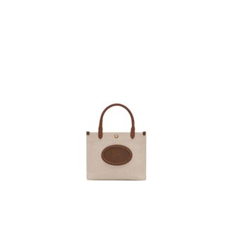 Burberry Canvas Tote Bag met lederen afwerking - Dames - Shoppers - Beige - ONE Size - Leer - Tassen