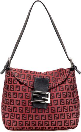 Fendi Pre-owned Fendi Zucca Canvas Double Flap Mamma Ladies 8BR001