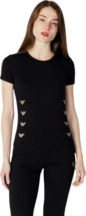Emporio Armani T-shirt a girocollo a maniche corte - - Tops - Donna - Nero - 2XS