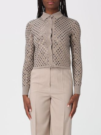 Max Mara Cardigan a polo di lana con paillettes Max Mara