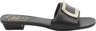 Roger Vivier VivChoc Buckle Leather Slide - Shoes - Mujer - Negro - 39 EU