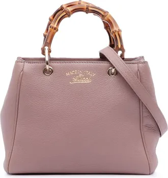 Gucci Pre-owned Gucci Mini Calfskin Bamboo Shopper Satchel 368823 001998