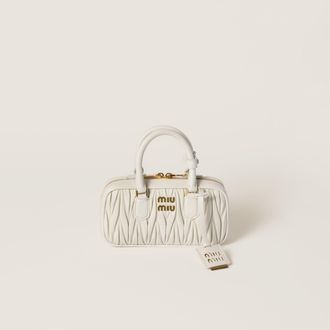 Miu Miu Arcadie Matelass&eacute; Nappa Leather Mini-bag, Woman, White