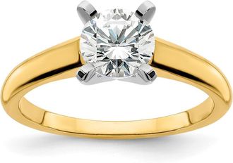 Diamond2Deal 14k Two-tone Lab Grown Diamond Engagement Ring 1/2Ct Clarity- VS Color- G-H