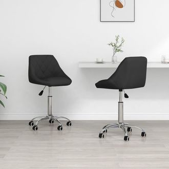 vidaXL Vidaxl - Sillas De Comedor Giratorias 2 Unidades Cuero Sint&eacute;tico Negro