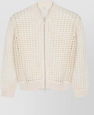 PESERICO crewneck cotton knit cardigan long sleeves
