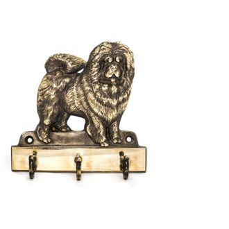 OEM Chow Chow - Colgador De Llaves Con Perro, Soporte De Lat&oacute;n Para Accesorios Para Perros, Elegante Decoraci&oacute;n Para El Pasillo De Art-dog