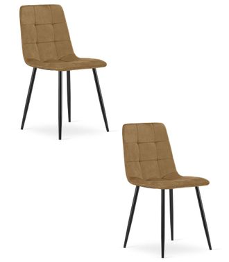OEM Silla Kara - Terciopelo Marr&oacute;n / Patas Negras X 2