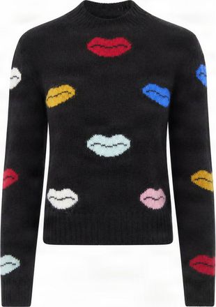 Fiorucci Black Intarsia Mohair-Blend Sweater
