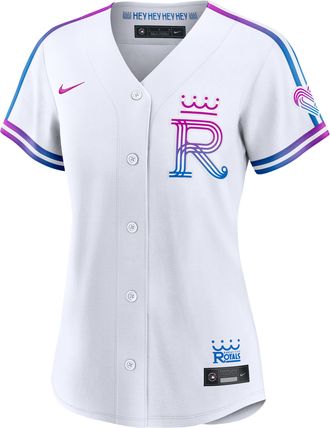 Nike Kansas City Royals City Connect Nike Womens MLB Stadium Jersey in White | RW260H3EROY-43L
