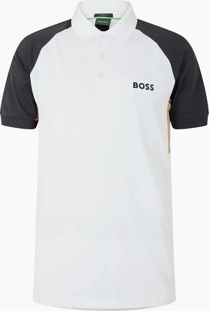 HUGO BOSS Mens Collared Neck Raglan Sleeve Polo Shirt - White - Size: 44
