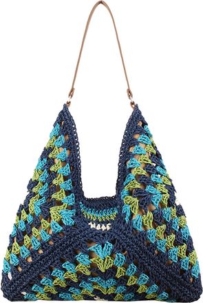 Generic Woven Bags for Women - Colored Bohemian Large Capacity Straw Pouch,Vacation Summer Bag,for Home Daily Offices Dating Outdoor Travel Work Walking Shopp