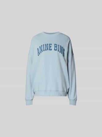 Anine Bing Oversized Sweatshirt mit Logo-Detail in Hellblau, Gr&ouml;&szlig;e M