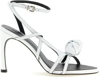 Rotate Leather Knot Sandal - Dames - Sandalen met hakken - Wit - 38 EU - Leer - Schoenen