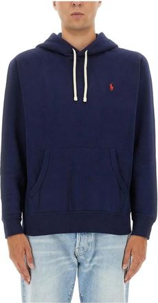 Polo Ralph Lauren Logo Fleece Hoodie - Heren - Hoodies - Blauw - XL - Katoen - Hoodies & sweatvesten