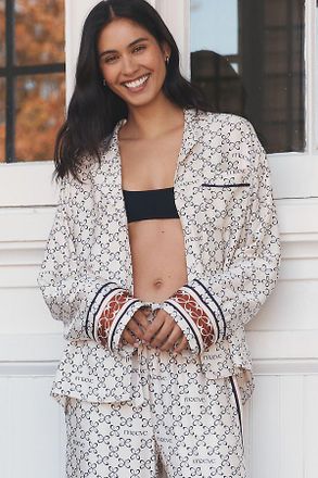 Maeve Silky Buttondown Pajama Top