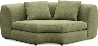 Castlery Fable Corner Sofa Customized, (Washed Chenille) Moss, Machine Washable, Ultra Deep Seats for Sofas, Castlery Brand