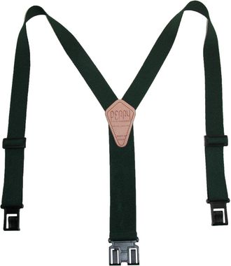 Perry Suspenders Perry Braces Mens Elastic 1.5 Inch Wide Hook End Braces, Hunter Green