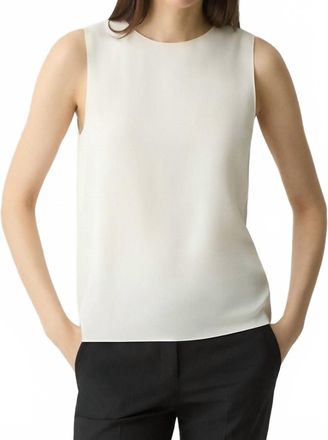 Theory Sleeveless Silk Georgette Shell Top In Ivory