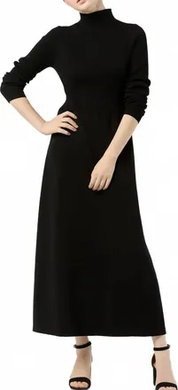 Ann Mashburn Long Sleeve Charlotte Maxi Dress In Black