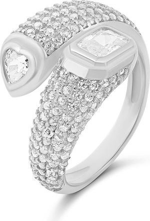 SHYMI Multishape Pav&eacute; Wrap Ring in Silver at Nordstrom, Size 6