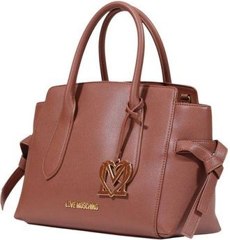 Love Moschino Womens Structured Polyurethane Shoulder Bag Brown