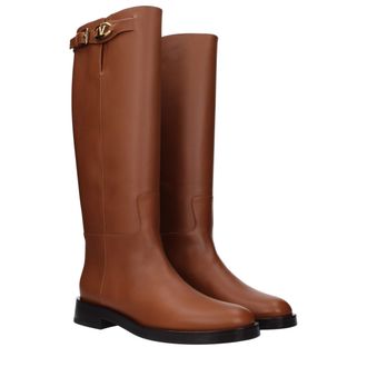 Valentino Garavani Womens Brown Leather Boots