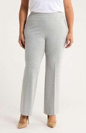 Anne Klein High Waist Bootcut Pull-On Pants in Light Heather Grey at Nordstrom, Size 3X
