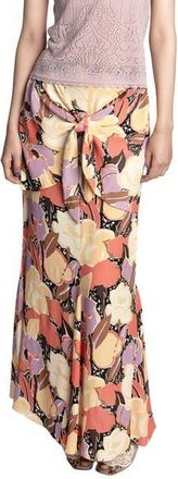 Anna Sui Desert Bloom Crepe Skirt in Sunset Multi at Nordstrom, Size 8