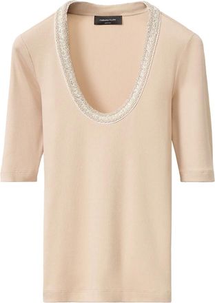 Fabiana Filippi Top con ricamo sullo scollo - Rosa