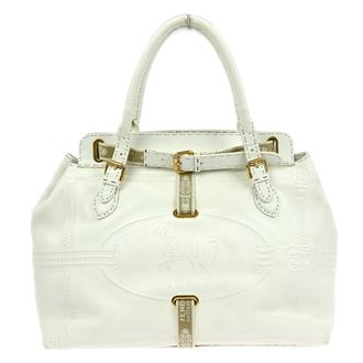 Fendi Selleria Peekaboo Bag Leather White Leather Handbag (Pre-Owned)