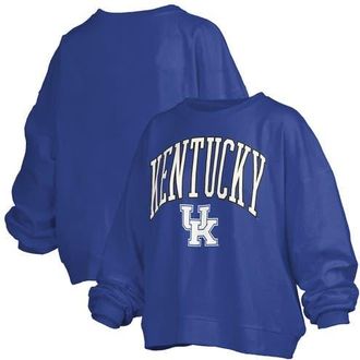 Pressbox Womens Pressbox Royal Kentucky Wildcats Janise Arch Over Logo Waist Length Oversized Pullover Sweatshirt at Nordstrom, Size X-Large