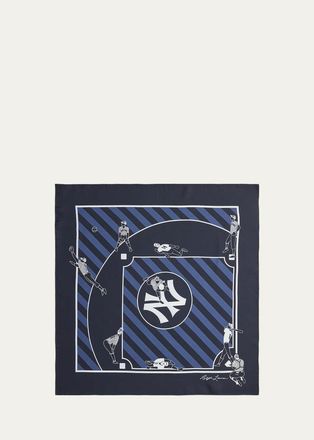 Ralph Lauren Purple Label Mens Ralph Lauren Yankees Silk Square Scarf