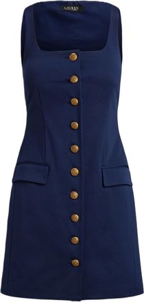 Ralph Lauren Navy Blue Courie Faille Cocktail Dress