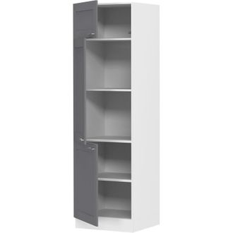 ebuy24 Armadio da cucina vcm Dimensioni ca. a. 207 x l. 60 x t. 57 cm Armadio alto in stile casa di campagna Mobili da cucina - Colura (Bianco / Antracite)