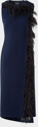Akris Asymmetric Double-Face Wool Midi Dress