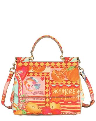 Tiffany & Fred Saffiano Painted Leather Top-Handle Satchel