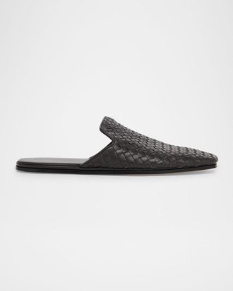 Bottega Veneta Men & apos;s Intrecciato Nappa Leather Slippers