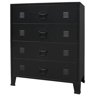 Berkfield Home Chest of Drawers Metal Industrial Style 78x40x93 cm Black | Size: 78 x 40 x 93 cm