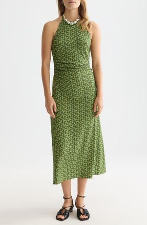 Scotch & Soda Open Back Midi Sundress in Mini Cactus Garden Green at Nordstrom, Size X-Large