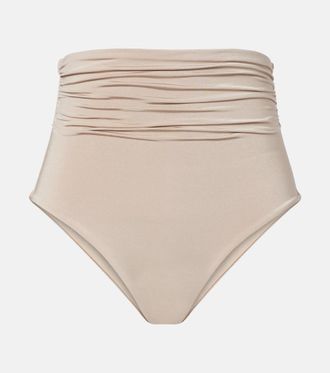 Max Mara Salli draped high-rise bikini bottoms