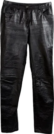 Etro Etro leren broek in zwarte viscose