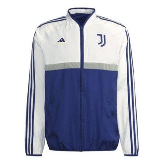 adidas Soccer/Football Sports Contrasting Colors Woven Logo Jacket 21-22 Season Juventus White GR2900
