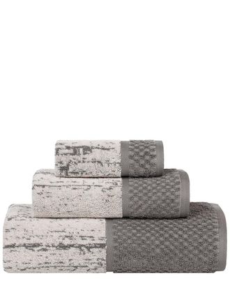Superior Lodie Cotton Plush Jacquard Solid 3Pc Towel Set