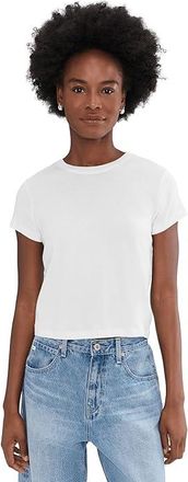 AG - Adriano Goldschmied Sadie Crew Neck Crop T-shirt Womens Clothing Powder : SM (US 2-4), Cotton/Modal