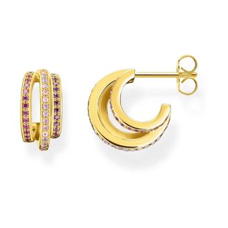 Thomas Sabo Oorbel Set Hoops Zilver verguld Cr 663-973-7 - Dames - Oorbellen - Geel - ONE Size - Accessoires