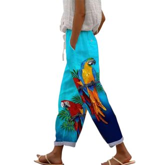 Generic Buetory Loose Pants for Women Flowy Trousers Women Womens Wide Leg Pants High Elastic Waisted Womens Wide Leg Trousers Summer Trousers for Women UK El