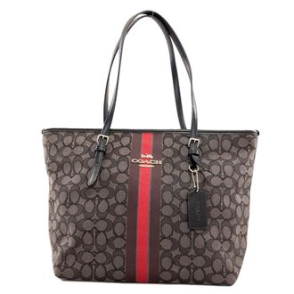 Coach Gray Canvas Tote Bag (Pre-Owned)